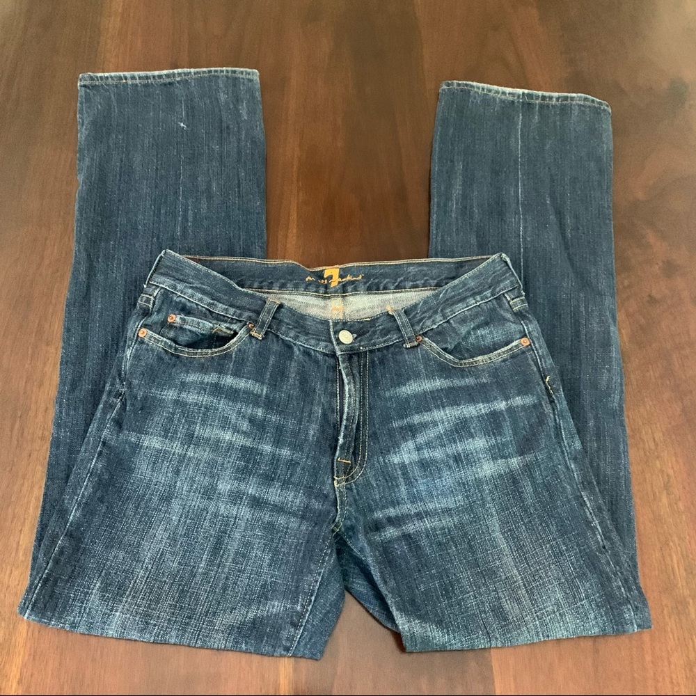 7 For All Mankind Dark Wash Boot Cut Jeans